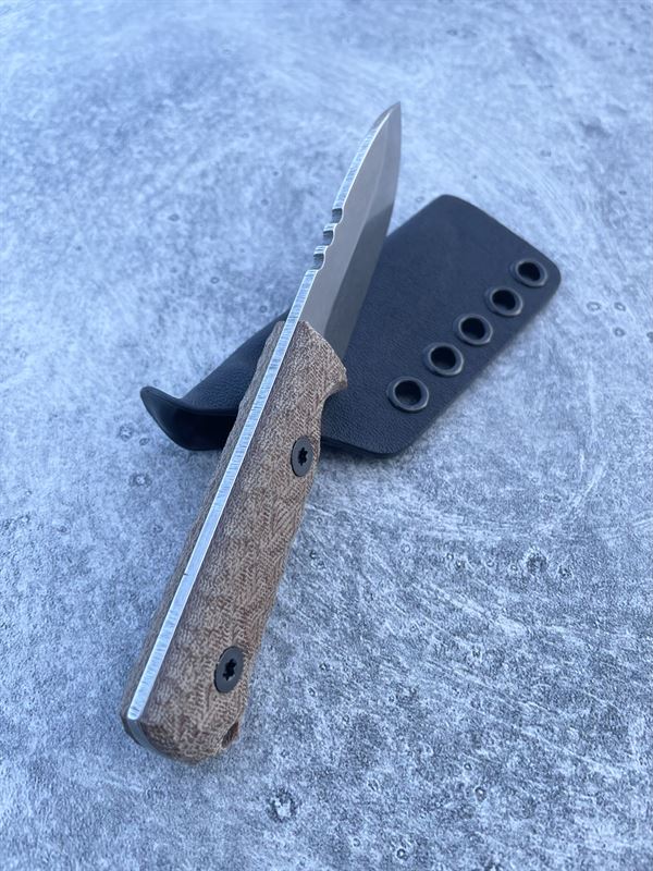 Explorer - Natural Micarta handle w/ Stonewash blade