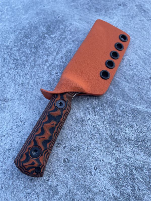 Explorer - Orange and Black G10 handle w/ Stonewash blade