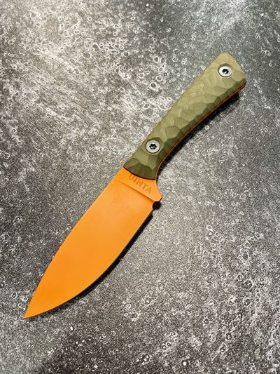 Hunter V2 - OD Green Micarta handle w/ Orange Blade