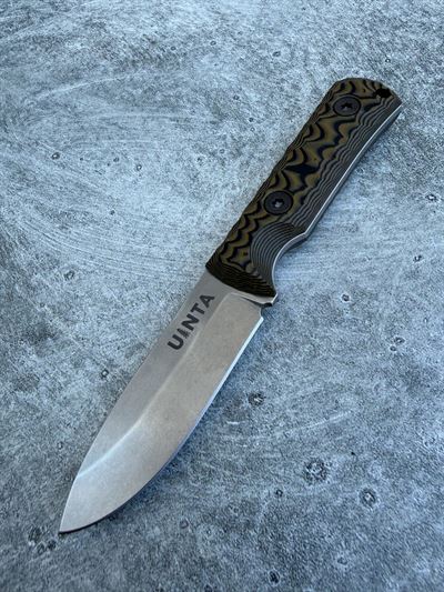Explorer - Orange G10 handle w/ Tumbled blade *4058