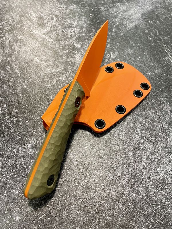 Hunter V2 - OD Green Micarta handle w/ Orange Blade