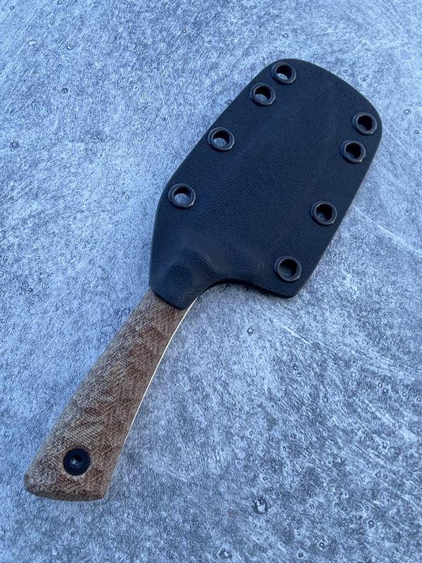 Hunter V2 - Natural Micarta handle w/ Stonewash Blade