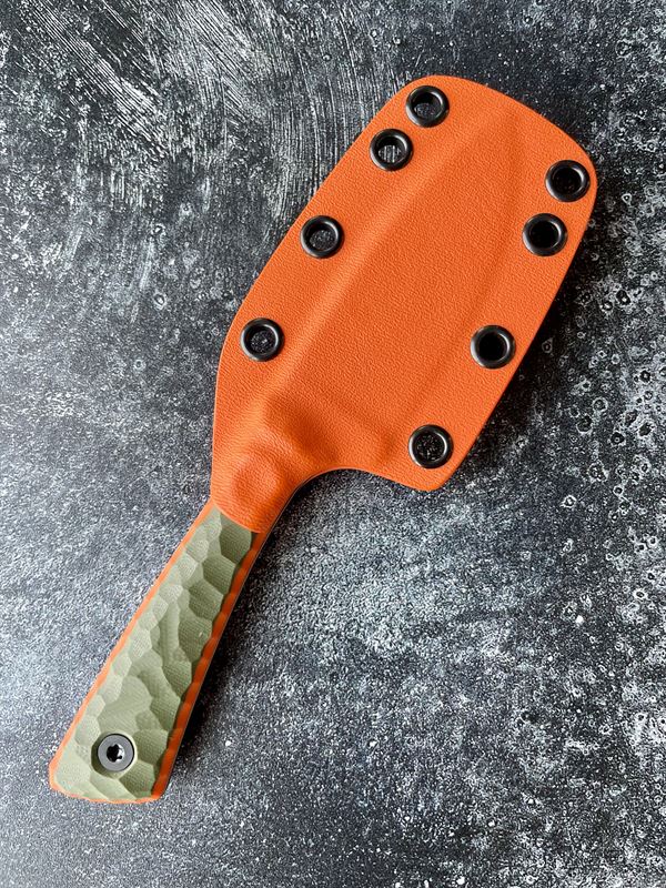 Hunter V2 - OD Green & Orange Handle w/ Stonewash Blade