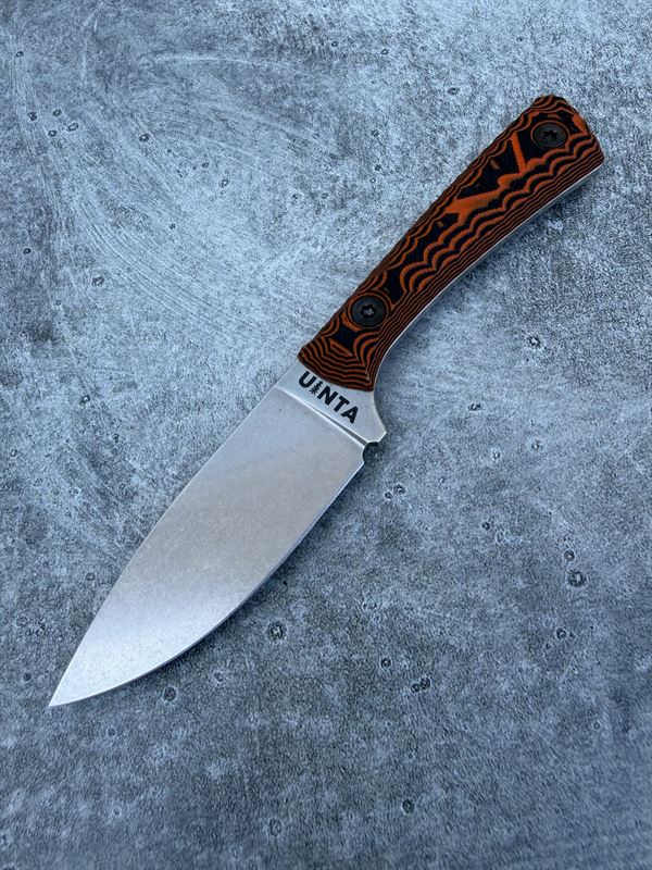 Hunter V2 - Black and Orange G10 handle w/ Stonewash Blade