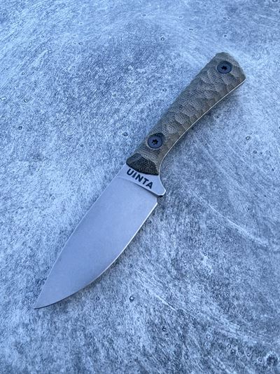 Hunter V2 - OD Green Micarta handle w/ Stonewash Blade