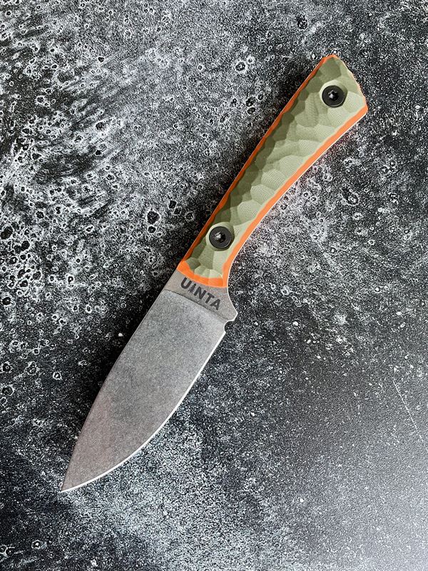 Hunter V2 - OD Green & Orange Handle w/ Stonewash Blade