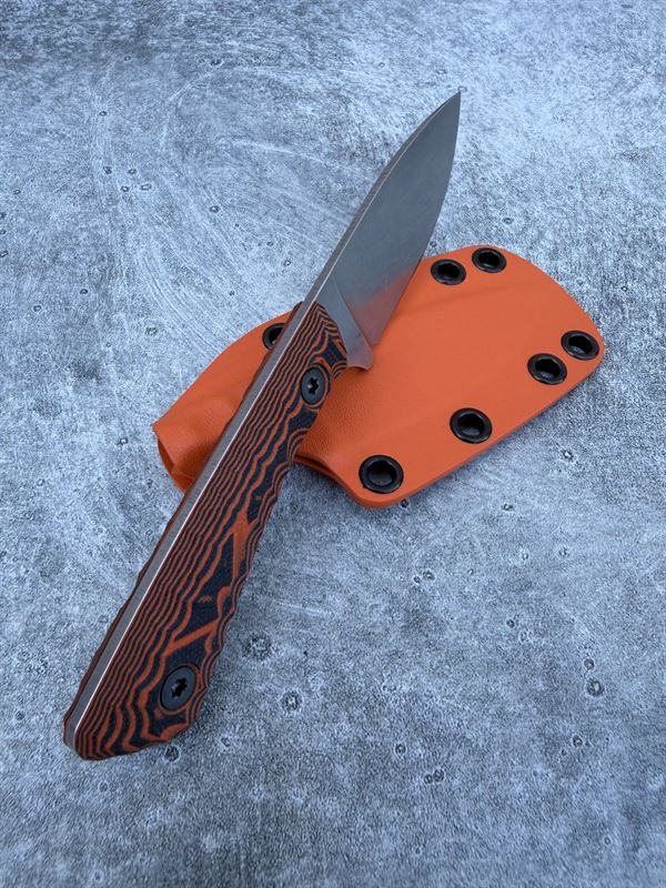Hunter V2 - Black and Orange G10 handle w/ Stonewash Blade