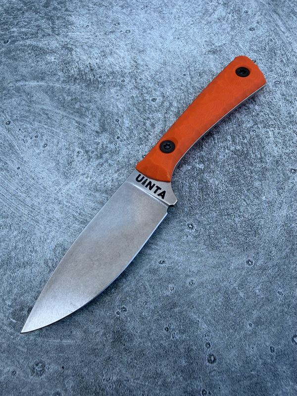 Hunter V2 - Black and Orange G10 handle w/ Tumbled Blade *66376