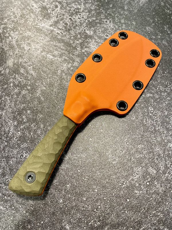 Hunter V2 - OD Green Micarta handle w/ Orange Blade