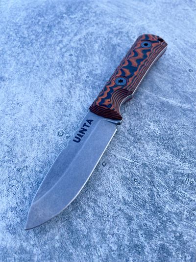 Explorer - Orange and Black G10 handle w/ Stonewash blade